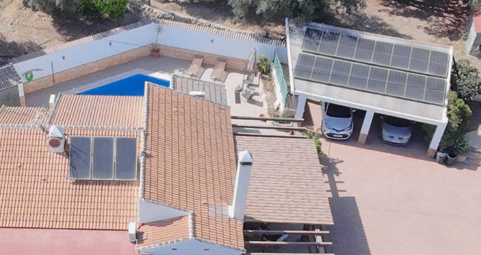 Solar panels at Villa Vilo holiday house