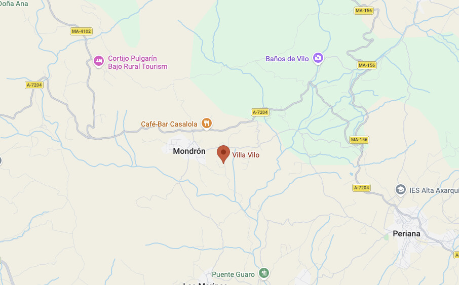 Mapa de situación de Villa Vilo en Mondrón, Periana